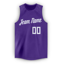 Load image into Gallery viewer, Custom Purple White Round Neck Basketball Jersey - Fcustom