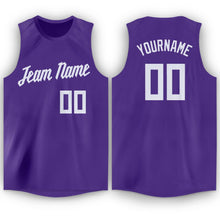 Load image into Gallery viewer, Custom Purple White Round Neck Basketball Jersey - Fcustom