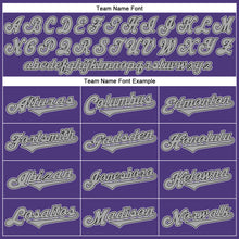 Load image into Gallery viewer, Custom Purple Black-Gray Authentic Throwback Rib-Knit Baseball Jersey Shirt
