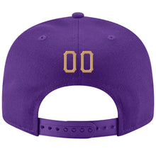 Load image into Gallery viewer, Custom Purple Old Gold-White Stitched Adjustable Snapback Hat