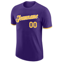 Load image into Gallery viewer, Custom Purple Gold-White Performance T-Shirt