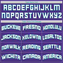 Load image into Gallery viewer, Custom Purple Teal-White Authentic Throwback Rib-Knit Baseball Jersey Shirt