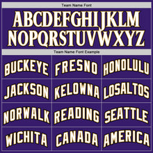 Load image into Gallery viewer, Custom Purple White-Old Gold Authentic Baseball Jersey