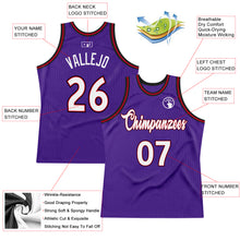 Load image into Gallery viewer, Custom Purple White-Red Authentic Throwback Basketball Jersey