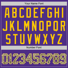 Load image into Gallery viewer, Custom Purple Camo-Gold Authentic Throwback Basketball Jersey