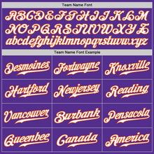 Load image into Gallery viewer, Custom Purple White-Orange Authentic Baseball Jersey