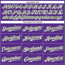 Load image into Gallery viewer, Custom Purple Black Pinstripe White-Gray Authentic Baseball Jersey