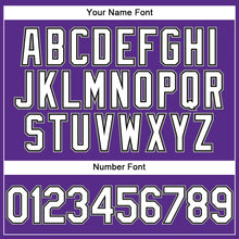 Load image into Gallery viewer, Custom Purple Black Pinstripe White-Gray Authentic Baseball Jersey