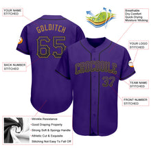Load image into Gallery viewer, Custom Purple Purple-Old Gold Authentic Drift Fashion Baseball Jersey