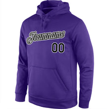 Load image into Gallery viewer, Custom Stitched Purple Black-Gray Sports Pullover Sweatshirt Hoodie