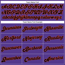 Load image into Gallery viewer, Custom Purple Black Pinstripe Black-Orange Authentic Basketball Jersey