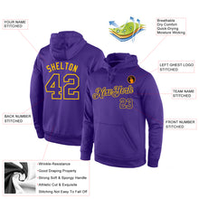 Load image into Gallery viewer, Custom Stitched Purple Purple-Gold Sports Pullover Sweatshirt Hoodie