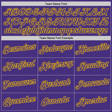 Load image into Gallery viewer, Custom Stitched Purple Purple-Gold Sports Pullover Sweatshirt Hoodie