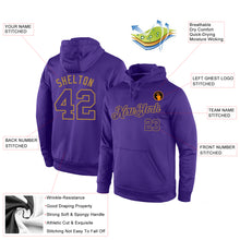 Load image into Gallery viewer, Custom Stitched Purple Purple-Old Gold Sports Pullover Sweatshirt Hoodie