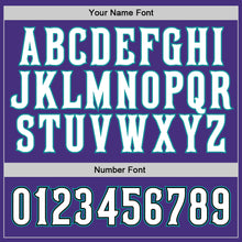 Load image into Gallery viewer, Custom Stitched Purple White-Aqua Sports Pullover Sweatshirt Hoodie