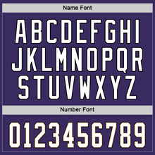 Load image into Gallery viewer, Custom Purple White-Black Hockey Jersey