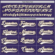 Load image into Gallery viewer, Custom Purple White-Black Hockey Jersey