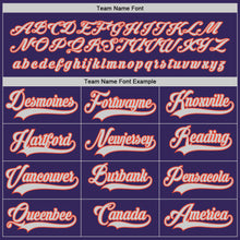 Load image into Gallery viewer, Custom Purple Orange-White Hockey Jersey