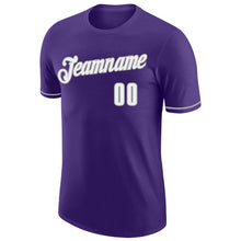 Load image into Gallery viewer, Custom Purple White-Gray Performance T-Shirt