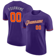Load image into Gallery viewer, Custom Purple Orange-Gray Performance T-Shirt