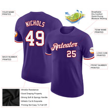 Load image into Gallery viewer, Custom Purple White-Red Performance T-Shirt