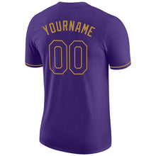Load image into Gallery viewer, Custom Purple Purple-Old Gold Performance T-Shirt