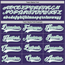 Load image into Gallery viewer, Custom Purple White-Kelly Green Hockey Jersey