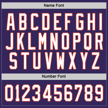 Load image into Gallery viewer, Custom Purple White-Orange Hockey Jersey