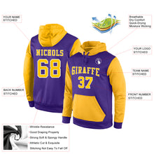 Load image into Gallery viewer, Custom Stitched Purple Gold-White Sports Pullover Sweatshirt Hoodie