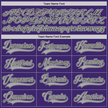 Load image into Gallery viewer, Custom Purple Black-Gray Authentic Baseball Jersey