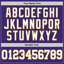 Load image into Gallery viewer, Custom Purple White-Gold Authentic Baseball Jersey