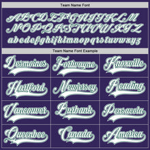 Load image into Gallery viewer, Custom Purple White-Green Hockey Jersey