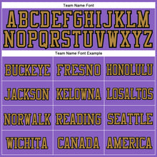 Load image into Gallery viewer, Custom Purple Old Gold-Black Stitched Cuffed Knit Hat