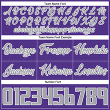 Load image into Gallery viewer, Custom Purple Gray-White Authentic Throwback Basketball Shorts