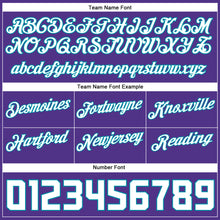 Load image into Gallery viewer, Custom Purple White-Teal Authentic Throwback Basketball Shorts