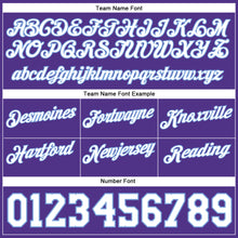 Load image into Gallery viewer, Custom Purple White-Light Blue Authentic Throwback Basketball Shorts