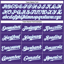 Load image into Gallery viewer, Custom Purple White-Light Blue Authentic Baseball Jersey