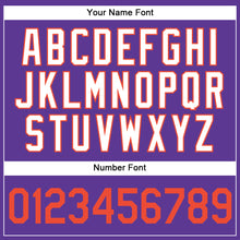 Load image into Gallery viewer, Custom Purple Orange-White Authentic Throwback Basketball Jersey