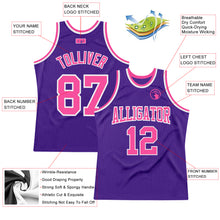 Load image into Gallery viewer, Custom Purple Pink-White Authentic Throwback Basketball Jersey