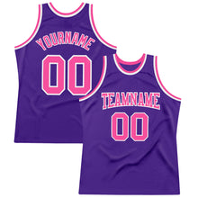 Load image into Gallery viewer, Custom Purple Pink-White Authentic Throwback Basketball Jersey