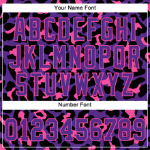 Load image into Gallery viewer, Custom Purple Purple-Pink 3D Pattern Design Leopard Authentic Baseball Jersey