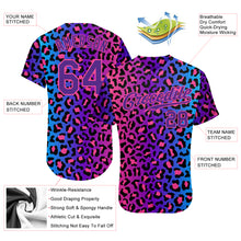 Load image into Gallery viewer, Custom Purple Purple-Pink 3D Pattern Design Leopard Authentic Baseball Jersey