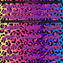 Load image into Gallery viewer, Custom Purple Purple-Pink 3D Pattern Design Leopard Authentic Baseball Jersey