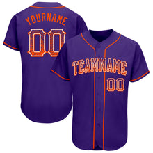 Load image into Gallery viewer, Custom Purple Orange-White Authentic Drift Fashion Baseball Jersey