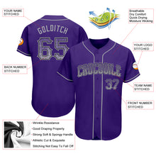 Load image into Gallery viewer, Custom Purple Gray-Black Authentic Drift Fashion Baseball Jersey
