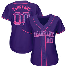 Load image into Gallery viewer, Custom Purple Pink-Light Blue Authentic Drift Fashion Baseball Jersey