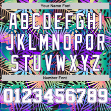 Load image into Gallery viewer, Custom Purple White-Purple 3D Pattern Tropical Hawaii Plants Authentic Basketball Jersey