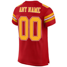 Load image into Gallery viewer, Custom Red Gold-White Mesh Authentic Football Jersey - Fcustom