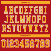 Load image into Gallery viewer, Custom Red Gold-White Mesh Authentic Football Jersey - Fcustom