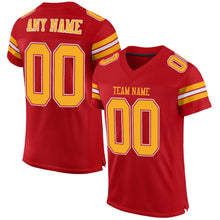 Load image into Gallery viewer, Custom Red Gold-White Mesh Authentic Football Jersey - Fcustom